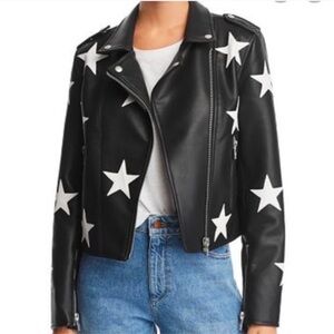 Blank NYC Star Printed Leather Jacket